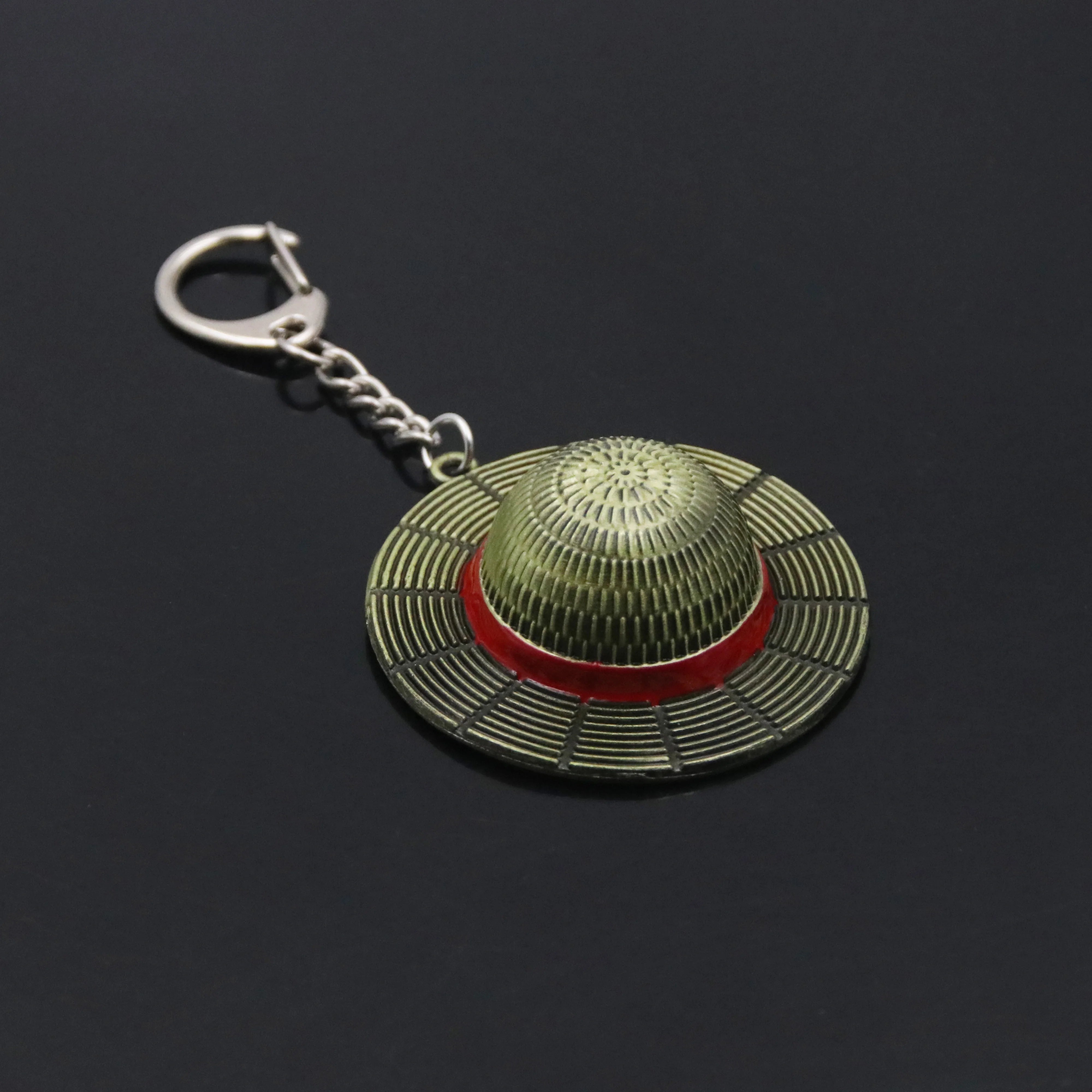 Mini Straw Hat Keychain Metal Charm