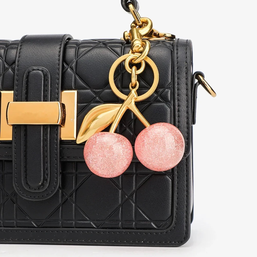 Glossy Cherry Keychain Bag Charm